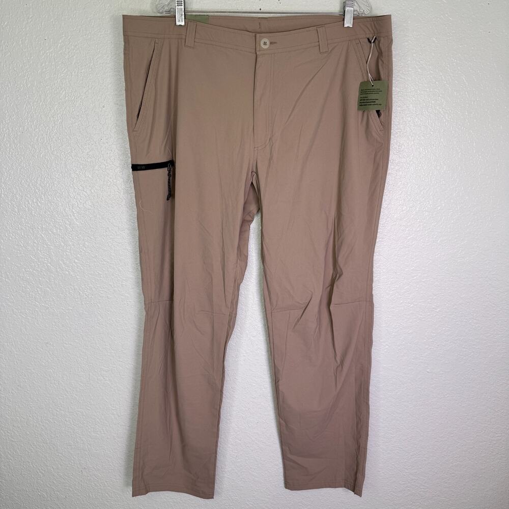 REI Trail Made Pants Mens 42 x 30 Hiking Trail Pant Outdoor Hike UPF Tan Khaki